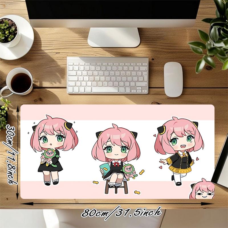 1Pc Chibi Characters Collection Gaming Mouse Pad Keyboard Desk Mat Non-slip Rubber Lock Edge Waterproof Computer Mousepad for Office Home Decor Y1668