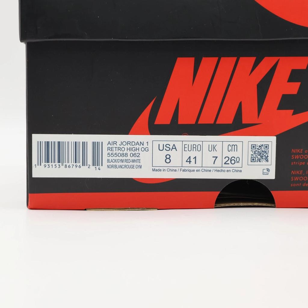 555088-062 Nike Air Jordan 1 Retro High OG Blood Line Black Gym Red (Men's)