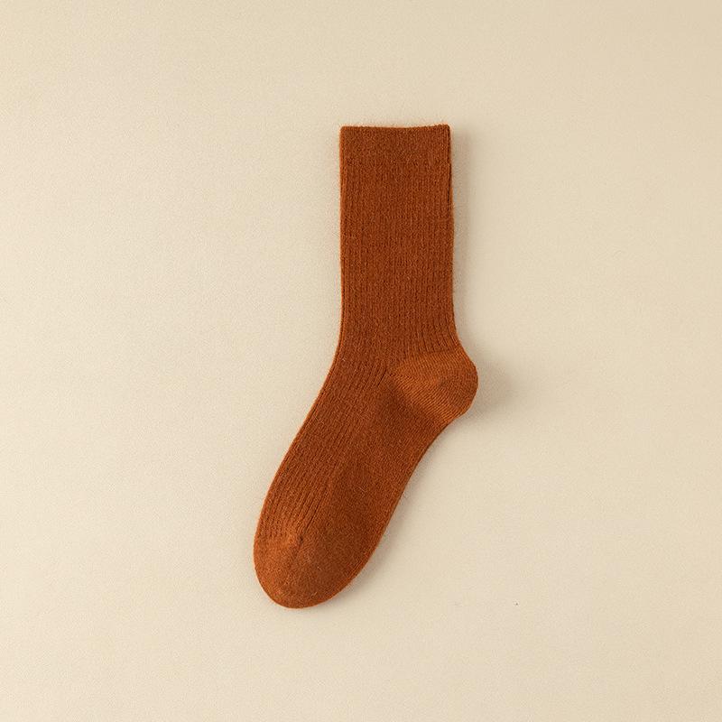 Women s Mid-Calf Rabbit Wool Cashmere Socks - Thickened Winter Warm Velvet One Size