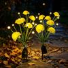 Solar Ground Stake Light Outdoor Flickering Firefly Flower Lamp Waterproof