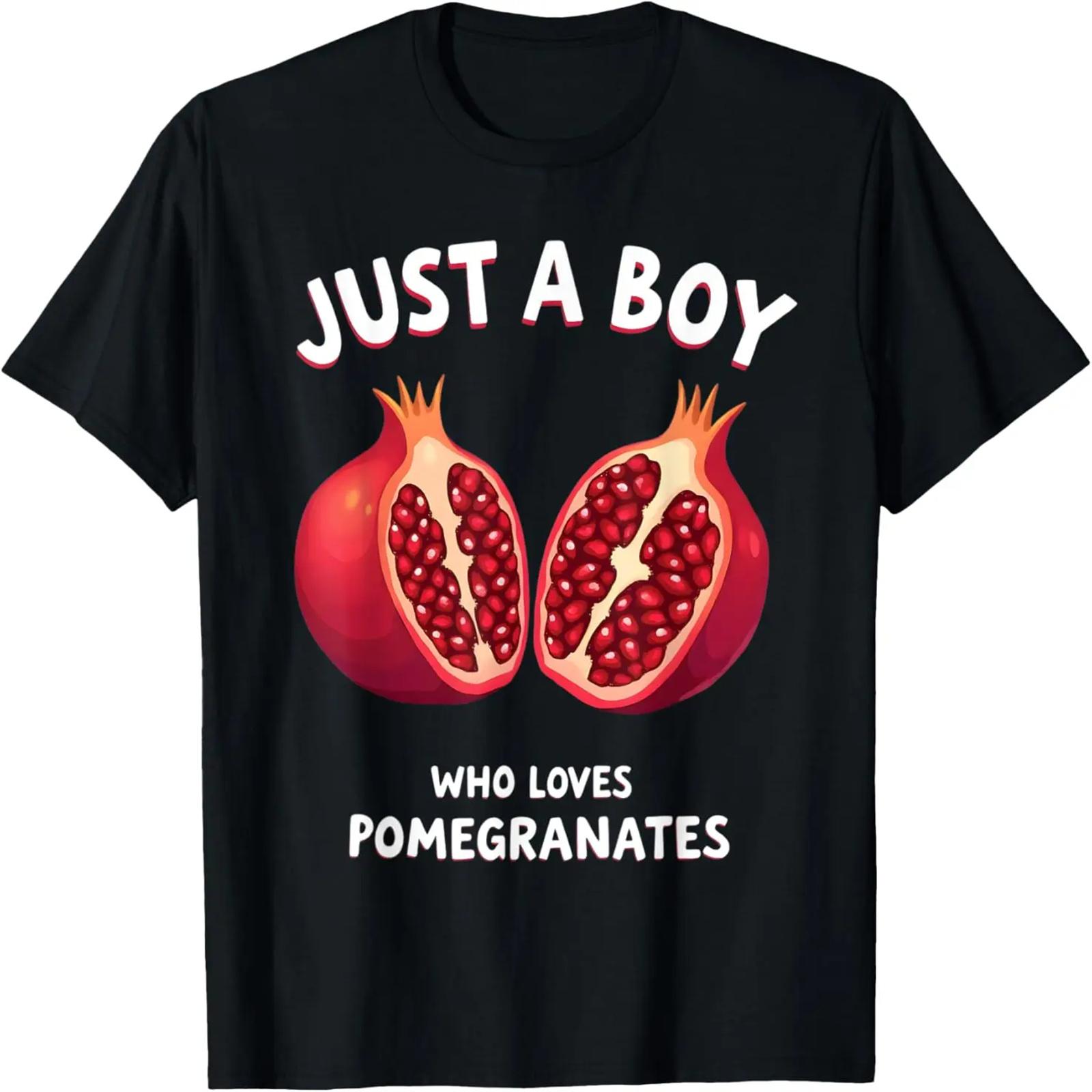 

Just A Boy Who Loves Pomegranates Fun T-Shirt XXXXXL чорний