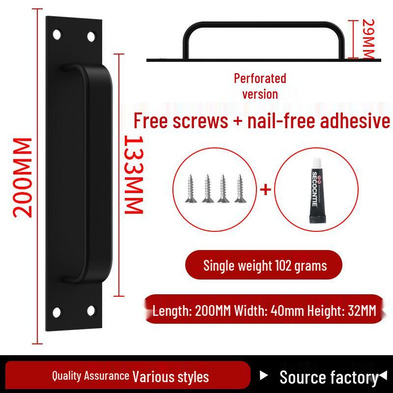 Aluminiumlegering Deurklink zonder Boren voor Glazen, Stalen, Kunststof Balkon-, Schuif- en Kastdeuren