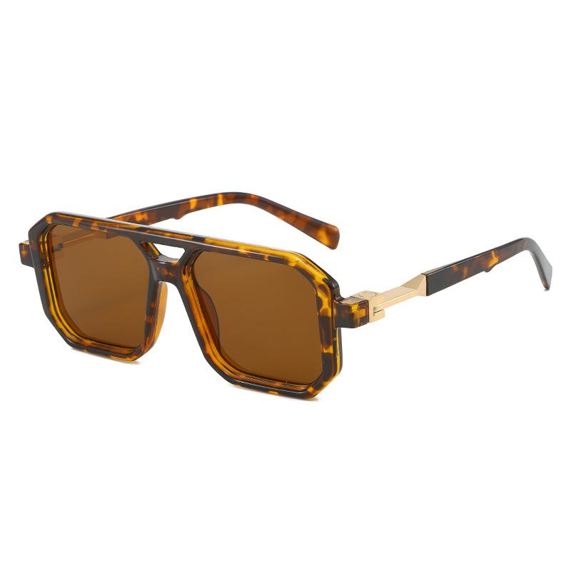 

New in Vintage Square Sunglasses ladies For Men Luxury Designer Popular Punk Outdoor Travel Double Bridge Sun Glasses