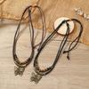 Bohemian Butterfly Pendant Choker Multilayer Pull String Handwoven Necklace Adjustable Length Clavicle Chain Jewelry