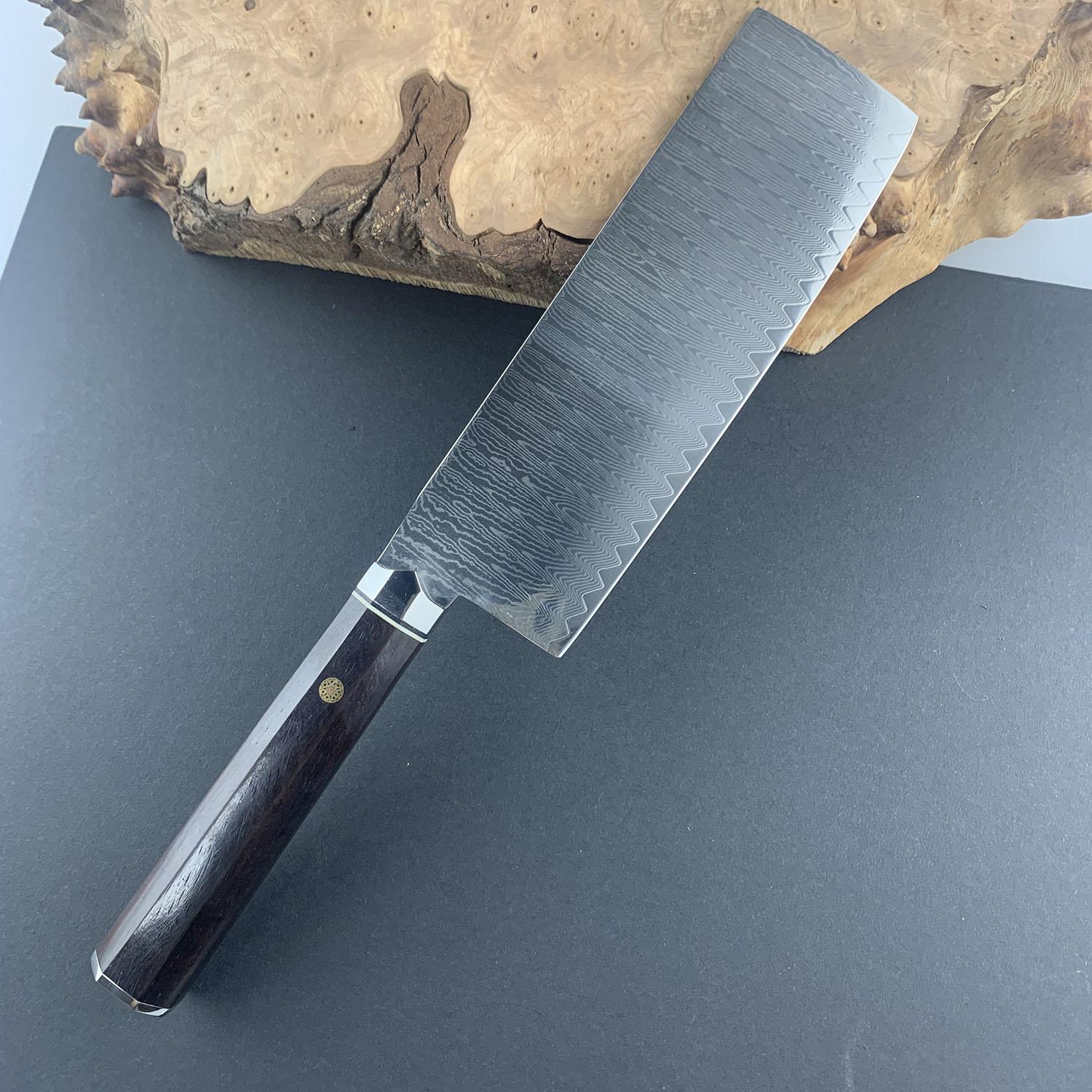 

6,6-дюймовый нож накири 67-слойный дамасский клинок из стали VG10 Острый шеф-поварский тесак для мяса Японские кухонные ножи Деревянная рукоять 6.6 inch