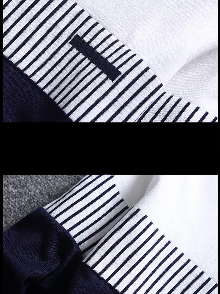 Men's Plus Size Winter Sweater Round Neck Loose Knit Striped Long-sleeved Warm Fashion Casual Top