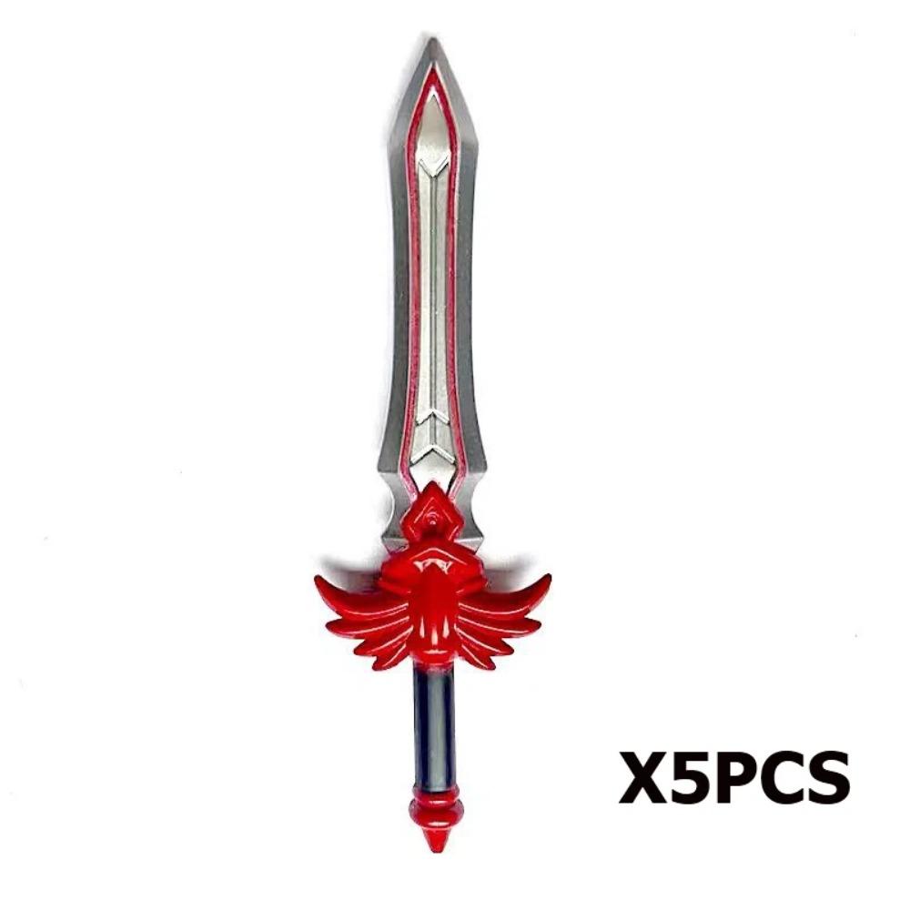 Military Medieval Building Blocks Soldier Warrior Waffen Accessories Sword Battle Axe Hero Villain Series Double-edged Sword Toy