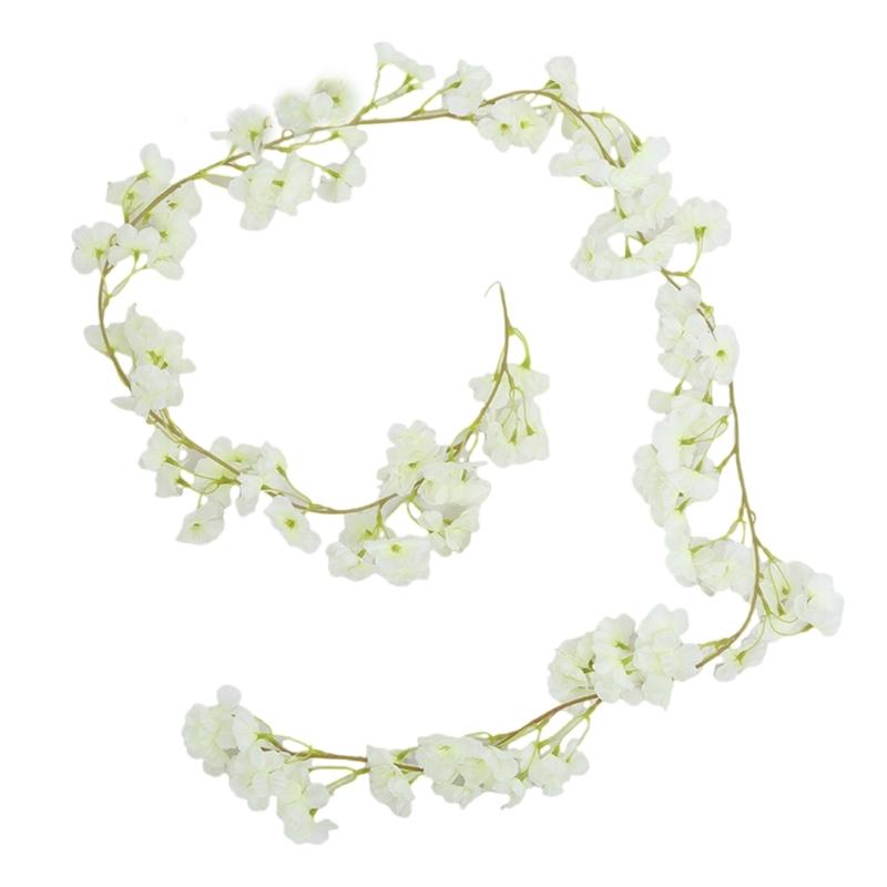 Flexible Blossom Branch Realistic Petal Texture Hanging Flower Decoration For Indoor Outdoor Event 180cm