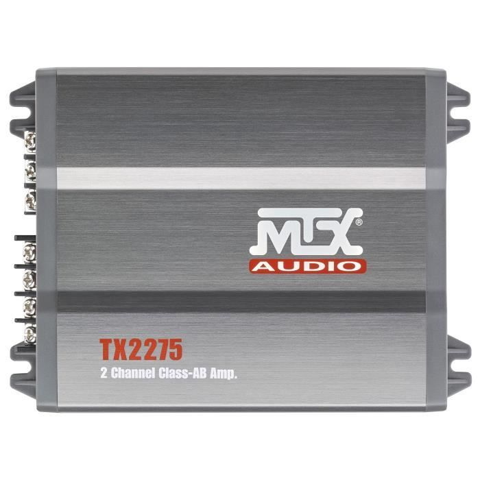 MTX TX2275 Amplificateur voiture 2x110W RMS 2 ou 1x220W RMS 4 Filtres actifs variables Entrées haut niveau