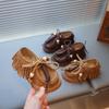 Kids Fringe Moccasins for Girls New Autumn Toddler Walking Loafers Soft Sole Simple Retro School Outdoor Casual Daily Wear
