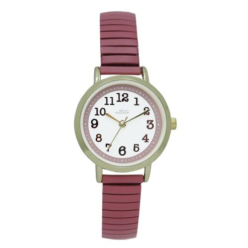 

Fieldwork Women s Analog Watch with Bellows Strap, Stainless Steel, Nickel-Free, Red, NF O-Rai YM074P-4