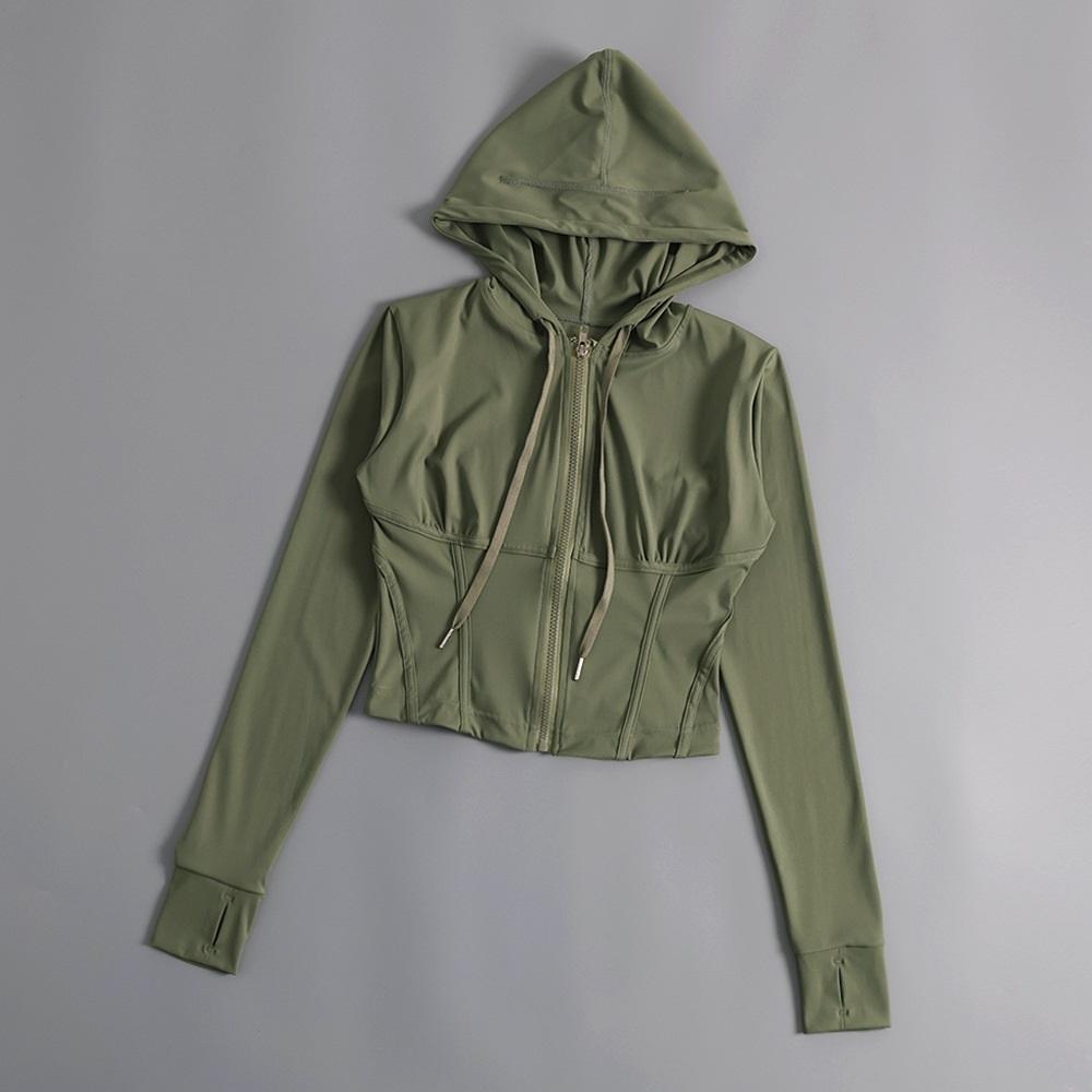 New Quick-drying Zipper Short Yoga Wear Jacket, Women's Sports Top, Gym Long-sleeved, High-end Running Style For Autumn And Winter