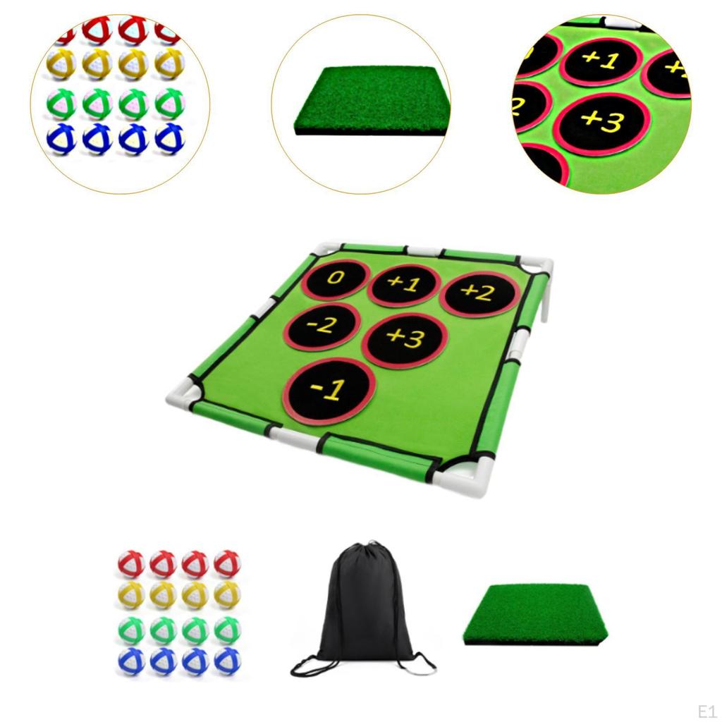 Golf Chipping Games Cornhole Game Casual Folding Mat Includes 16 Sticky Balls for