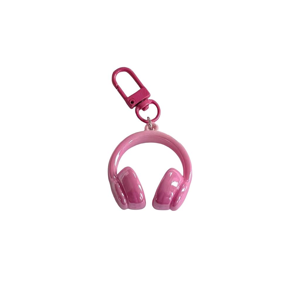 Cute Creative 3D Earphones Pendant Keychain Mobile Phone Chain Earphone Charm Backpack Hanging Decoration Accessories Gifts