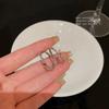 Delicate Zircon Love Butterfly Set Ring, Women's Niche Design Sense Index Finger Ring, Cold Wind Fashion Personality Ring