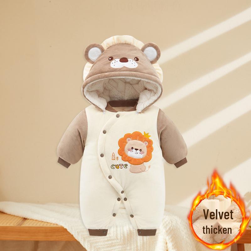 Newborn Winter Fleece Romper - Warm Harem Pajamas for Boys & Girls