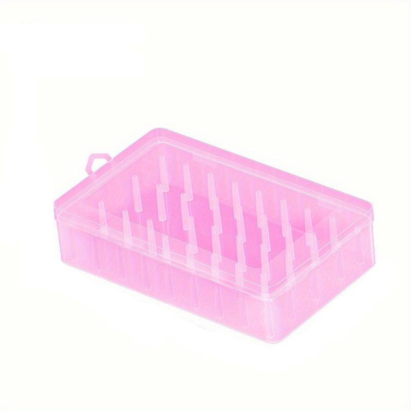 

1 шт. Коробка для швейных ниток, Чехол для хранения шпулек, Прозрачный органайзер с 24 ячейками для иголок и катушек, Домашние DIY швейные аксессуары 9.33x5.39x2.60inch розовый