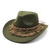 Vintage Ethnic Tassel Felt Hat Unisex British Woolen Hat