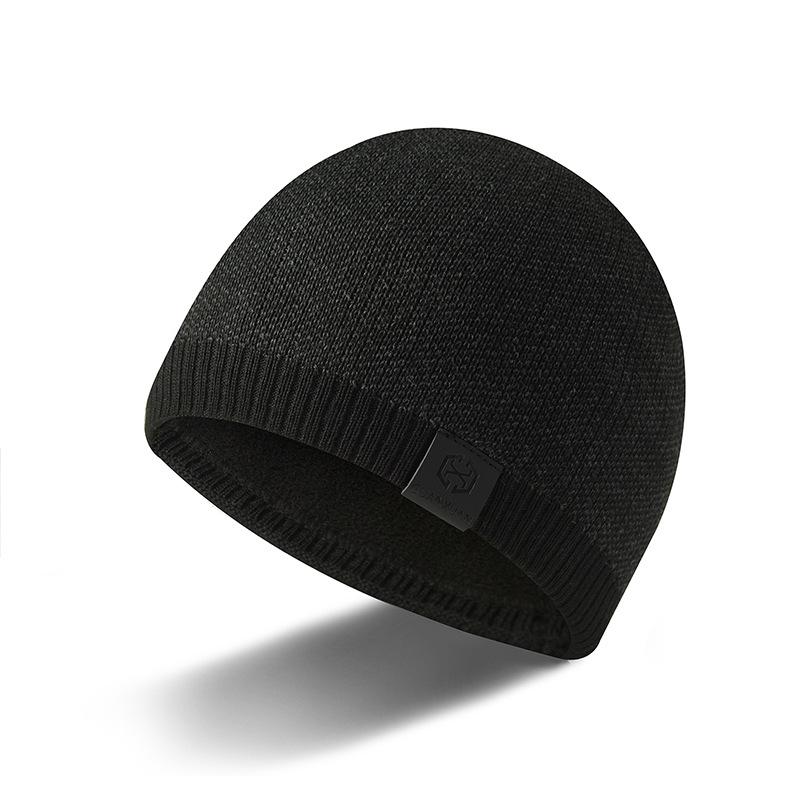 New Knitted Hat Men's Dome Pullover Autumn and Winter Warm Hat, Fashion Casual Leather Label Wool Hat