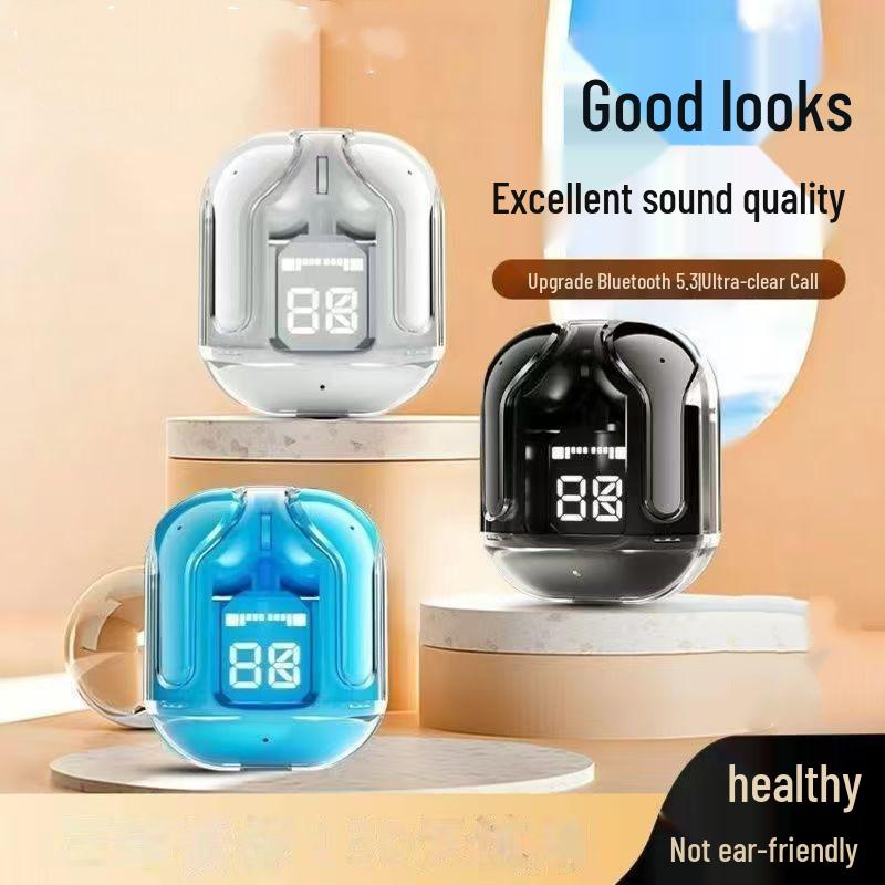 New AIR31 AIR39 Transparent 5.3 Wireless Bluetooth Earbuds with Digital Display and In-ear Dual-ear Calling