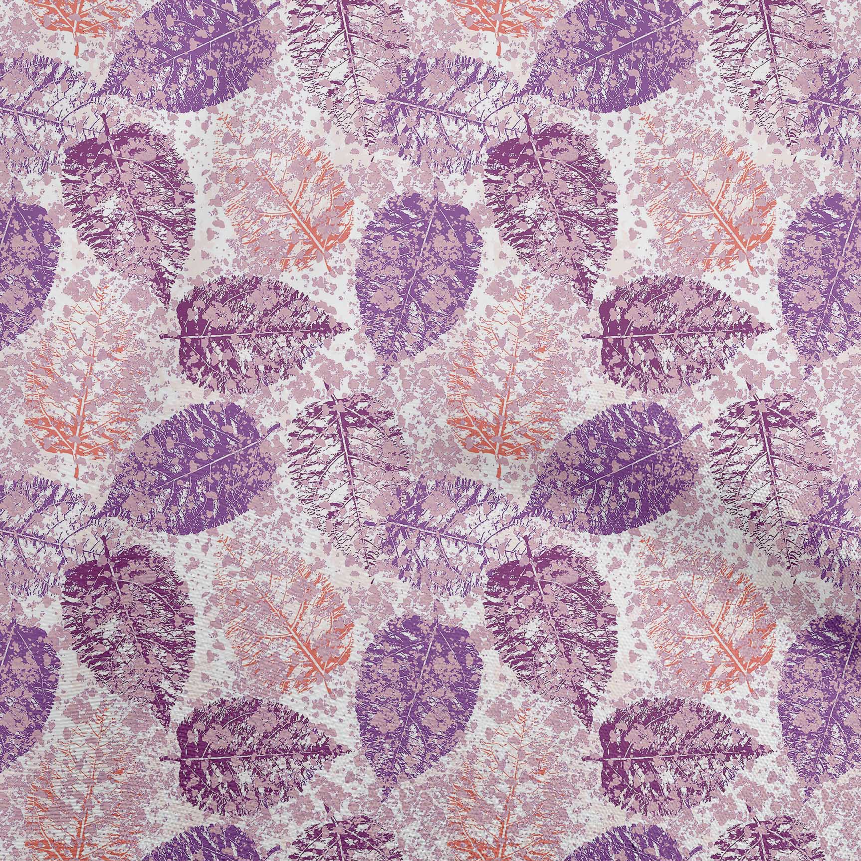 

OneOone Cotton Flex Dusty Blue Fabric Leaves Тканина для шиття у дворі, друкований одяг своїми руками, швейні приладдя, 40 дюймів 42 Inch Wide - Viscose Chiffon фіолетовий