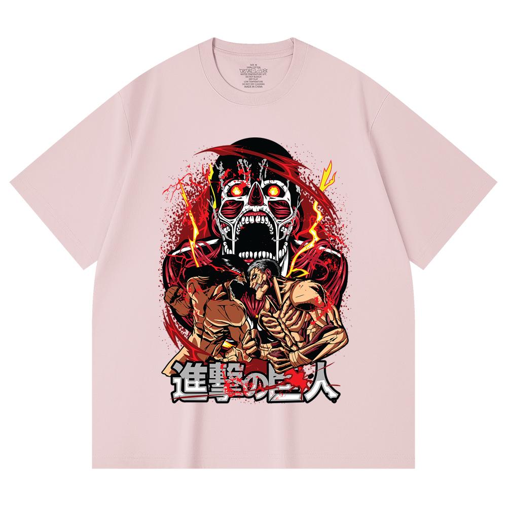 230 Gsm 100% Cotton Attack on Titan V8 Print Unisex Heavy Cotton T Shirt