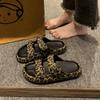 Summer Ladies Comfort Slippers Leopard Soft Thick-Soled Cloud Slides Travel Vacation Beach Shoes  Ladies Sorals