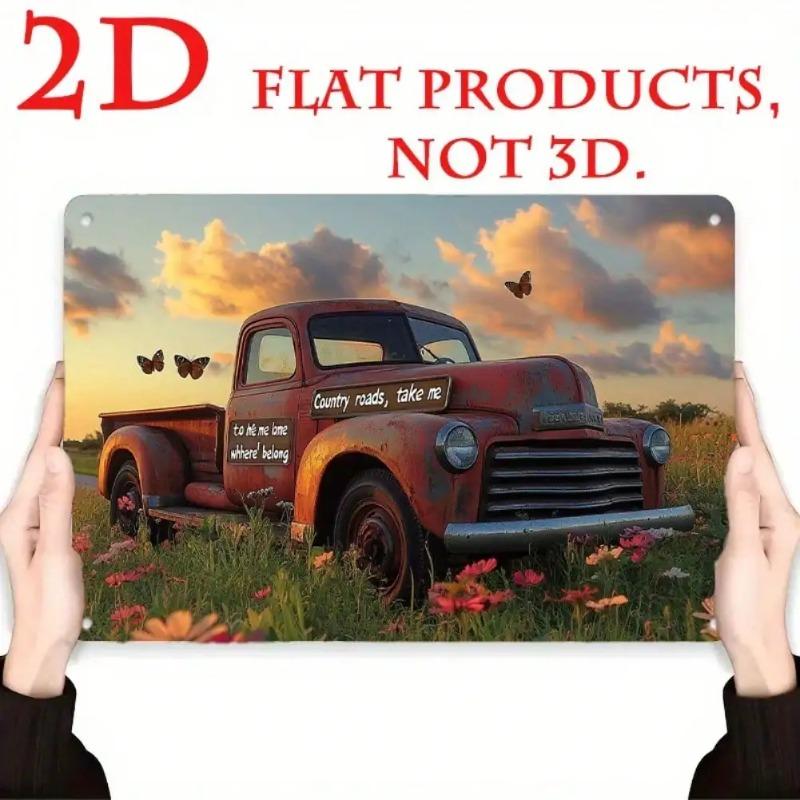 Vintage Pickup Truck Metal Tin Sign Retro Wall Decor Art 20x30cm