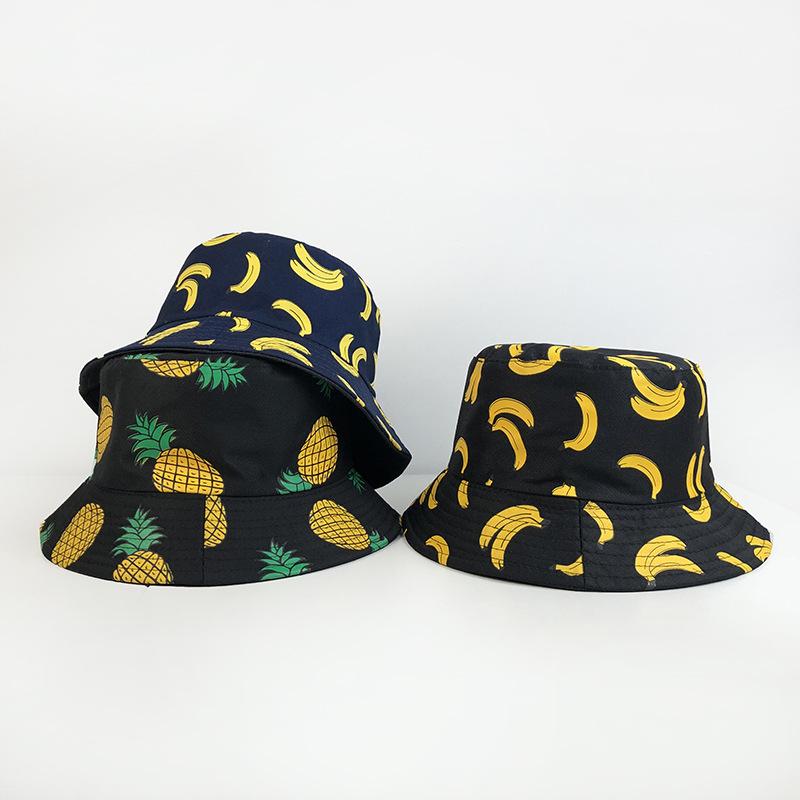 European and American new tropical printed fruit pattern bucket hat women's summer outdoor sports sun hat casual basin hat