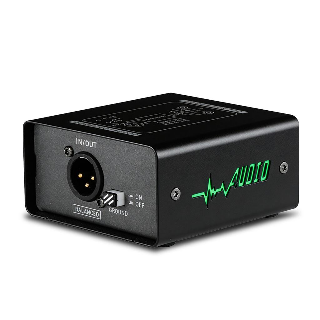 Sound Interface Ground Loop Isolator 3 Speed Gain Adjust Portable Signal Isolator Noise Reducer for Microphone Mixer