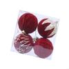 4Pcs Shimmering Christmas Baubles Shatterproof Christmas Ball Hangings Ornament For Tree Wreath Holiday Decoration