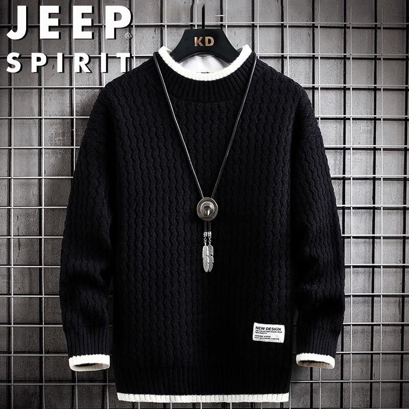 JEEP SPIRIT Men's Round Neck Pullover Sweater