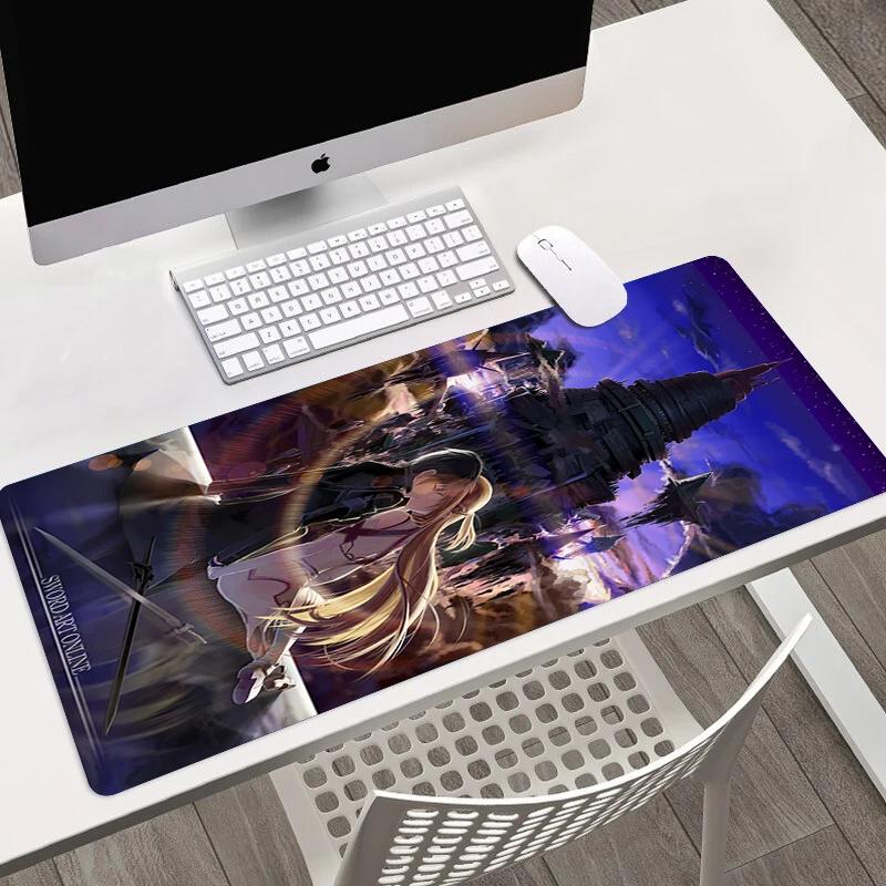 Anime Sword Art Online SAO HD Printing Mousepad Computer Lock Edge Keyboard Mat PC Desk Pad Large Mouse Pad Gaming Accessories
