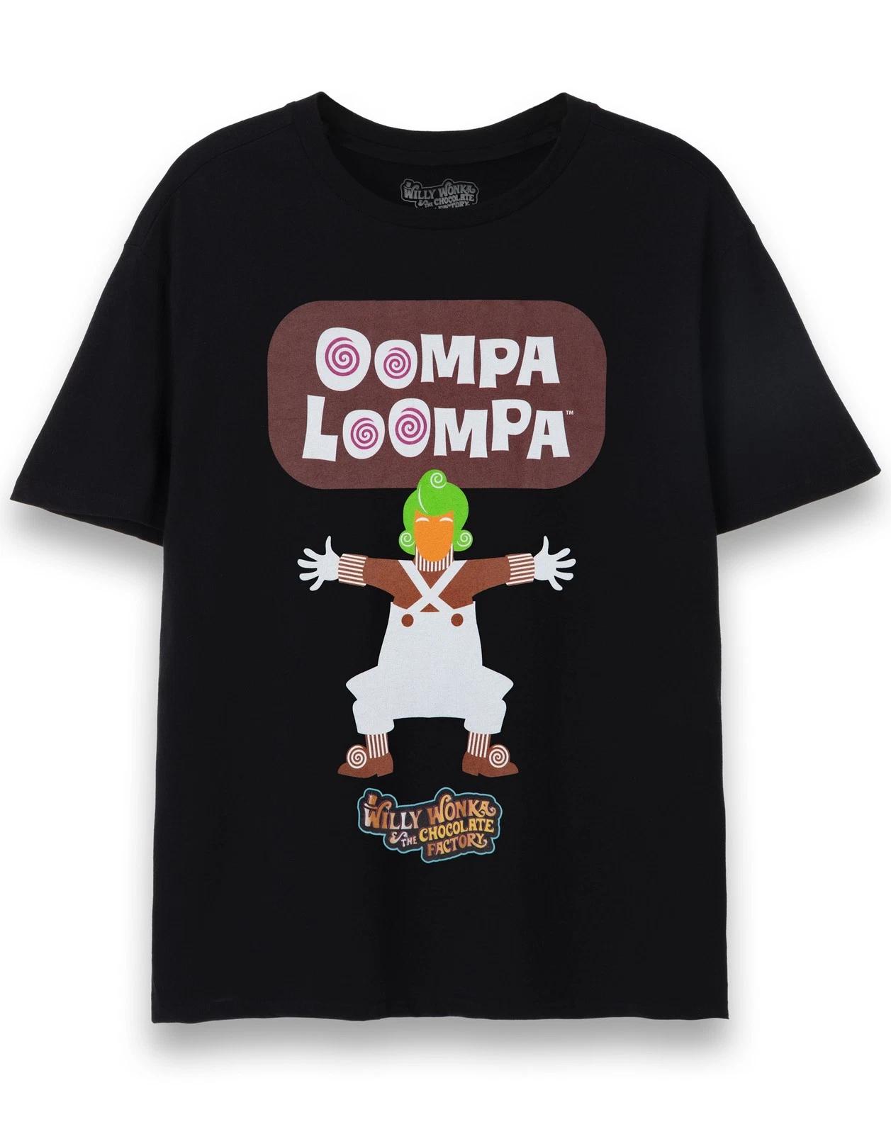 Wonka Black Oompa Loompa Short Sleeved 100% Cotton T-shirt Mens Tees Top Unisex 3XL