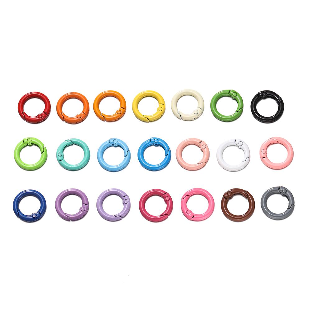 5Pcs Colorful O Ring Spring Clasp Openable Round Carabiner Keychain Clips Hook Dog Chain DIY Jewelry Buckle Connector
