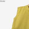 ZANZEA Women Sleeveless Vest Tops and Wide Leg Pants Summer Two Piece Suit Sets