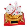 Lying Waving Fortune Cat Solar Powered Wealth Welcoming Lucky Cat Decoration for Home Car Dashboard Ornament