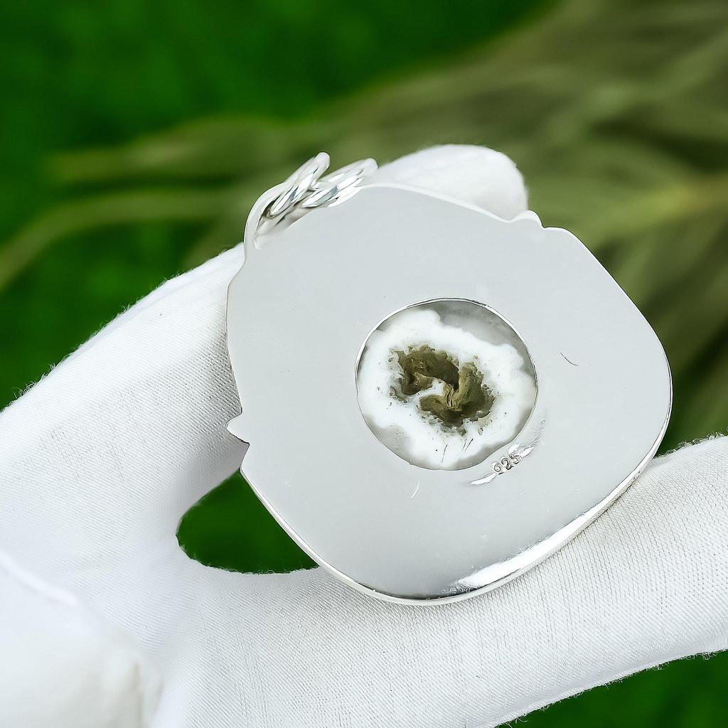 Friendship Day Deal Sterling Silver Natural White Solar Quartz Pendant Jewelry