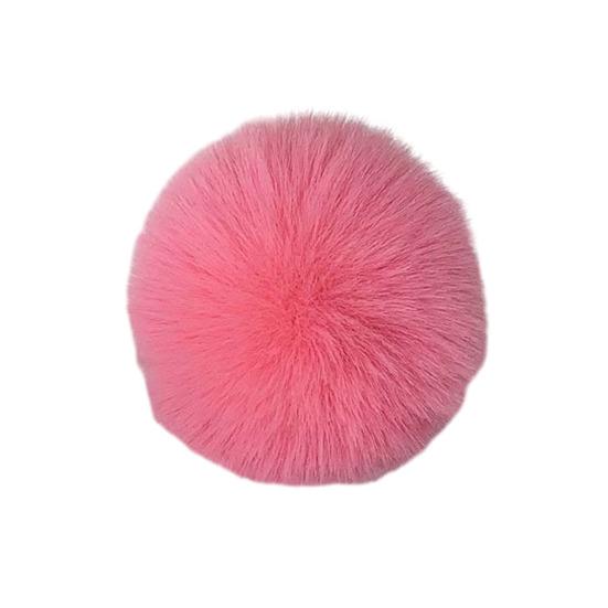 Faux Fur Pom Pom Fluffy Ball with Elastic Loop Cute Plush Ball Bag Charm for Craft Projects Hat Accessories