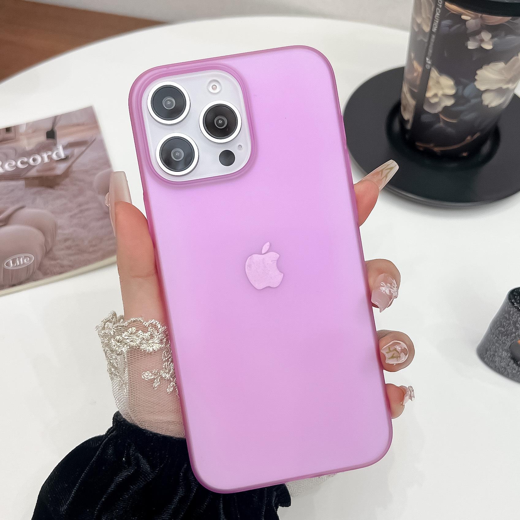 

Подходит для IPhone16 Матовый Полупрозрачный Металлический На ощупь Кожа IPhone15/14 Чехол для Мобильного Телефона 13 Противоударный Apple 12mini фиолетовый