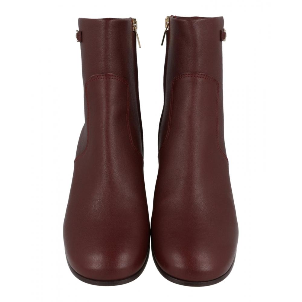 Salvatore Ferragamo Otello Leather Booties Nebbiolo