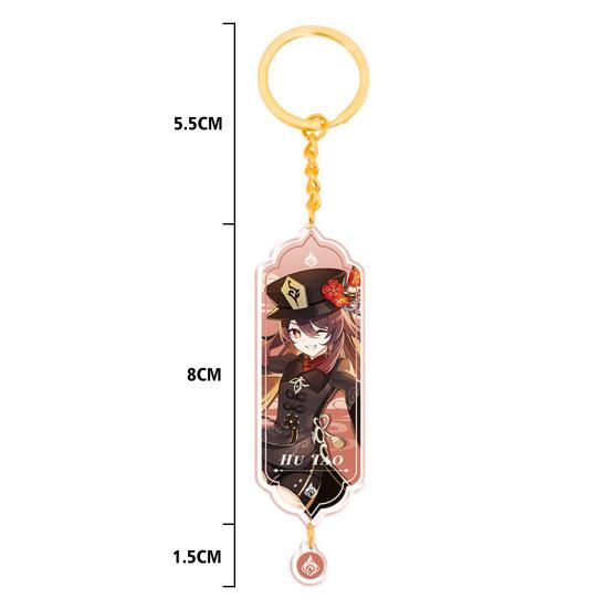 Anime-Anhänger, klarer Druck, doppellagiger Anhänger, Cartoon-Genshin-Impact-Spiel, Acryl-Schlüsselanhänger, Geburtstagsgeschenk