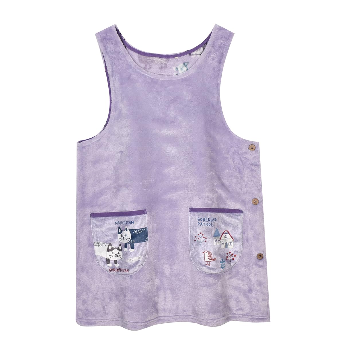 

Санго Мейер Фартук с боковыми пуговицами Фиолетовый [Кусугуру Япония] BK215-1 M-L фиолетовый