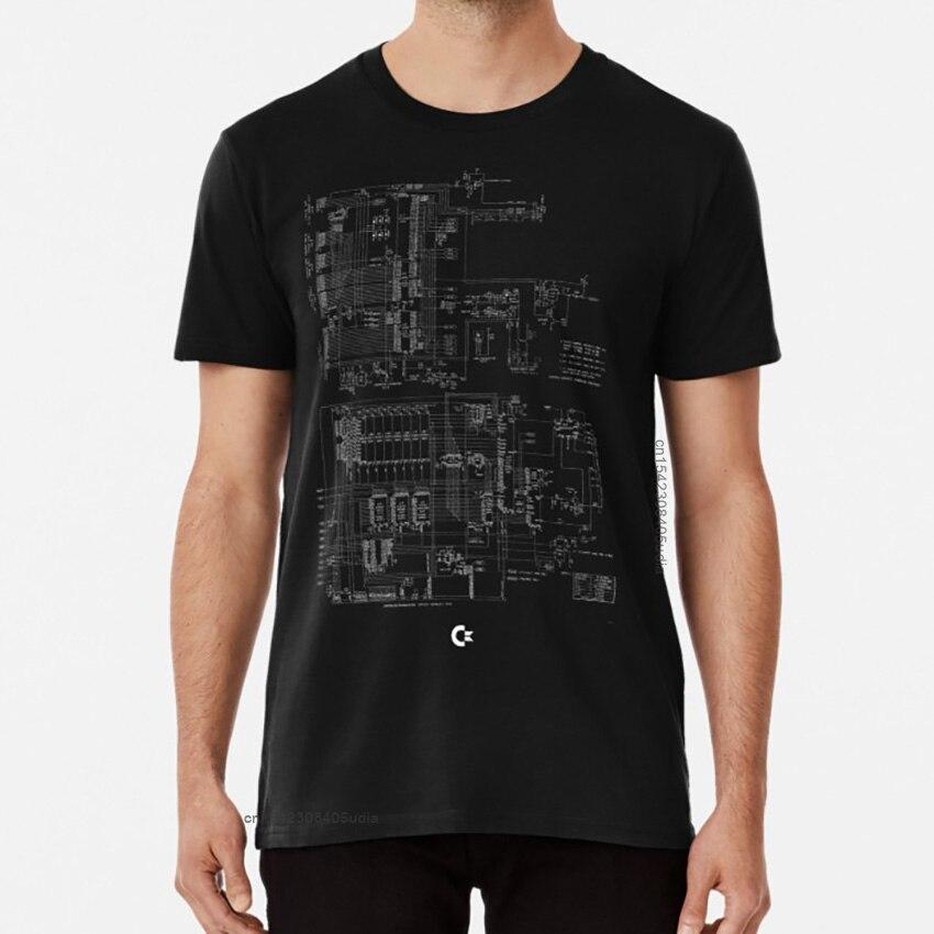 Commodore Schematics T Shirt Geeky Commodore Commodore Schematics Electronics Circuit Men Tshirt Pure Cotton Clothes