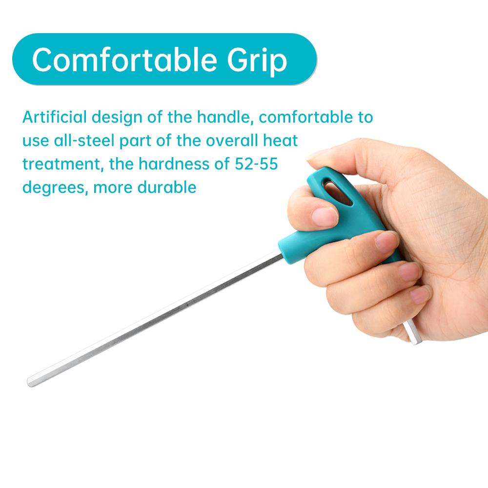 T-shaped Hex Wrench Double Headed Extended Rubber T-Handle Alle Screwdriver 2mm/2.5mm/3mm/4mm/5mm/6mm/8mm/10mm Bike Repair Tools