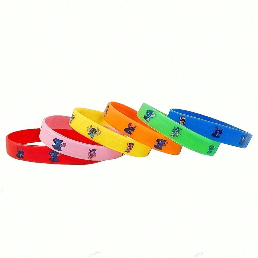 12Pcs Cartoon Stitch Party Favors Silicone Bracelet Classroom Rewards Prizes Goody Bag Stuff for Boys Girls Birthday Party Gifts