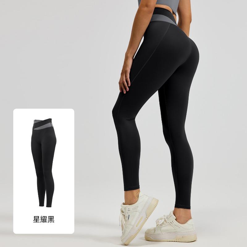 

Juyatang нюдовые лоскутные брюки для йоги с высокой талией, с эффектом лифтинга бедер, фитнес эластичные фитнес-брюки, беговые спортивные штаны S