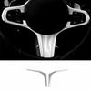 Fit For BMW 5 Series G30 2018- Silver Steel Steering Wheel U-Type Cover Trim