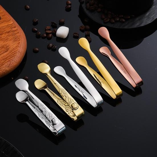 Stainless Steel Ice Tongs Mini Tongs for Ice Cubes Sugar Cubes Cookies Cotton Candy