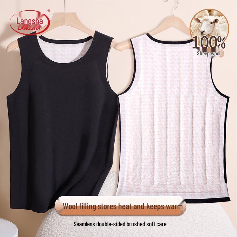 

Langsha Мужской бесшовный теплый жилет из 100% шерсти 2XL